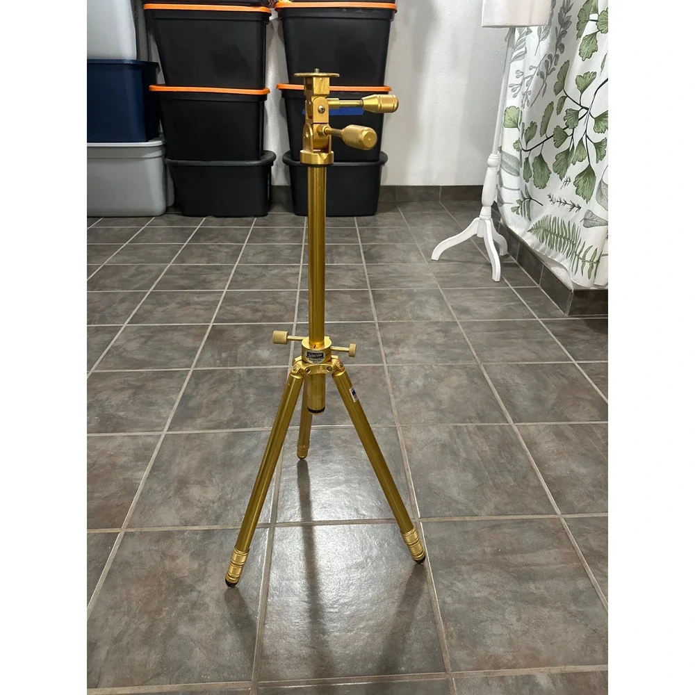 Vintage Gold Tiltall Junior Tripod by Uniphot Corp Made in USA Camera Stand